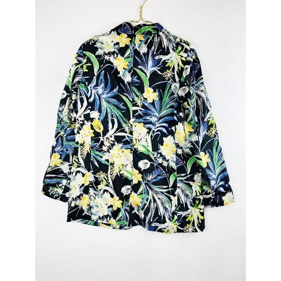 Zara Basic Women's Floral Satin Open Front Blazer Jacket Multicolor - Picture 3 of 3